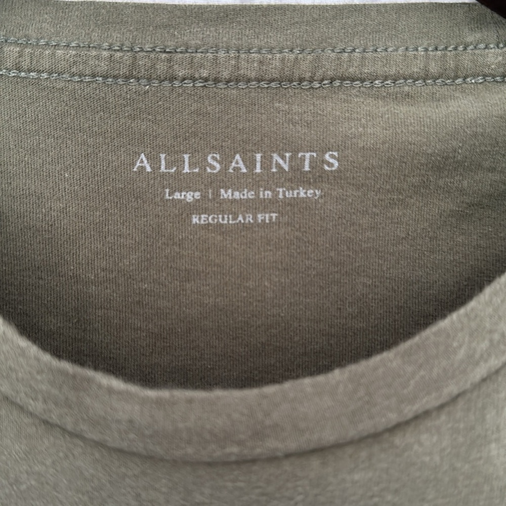 Allsaints men’s T-shirt size large. Olive color.